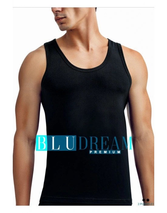 Erkek 2li Ekonomik Paket Siyah Bambu Fanila / Atlet Set