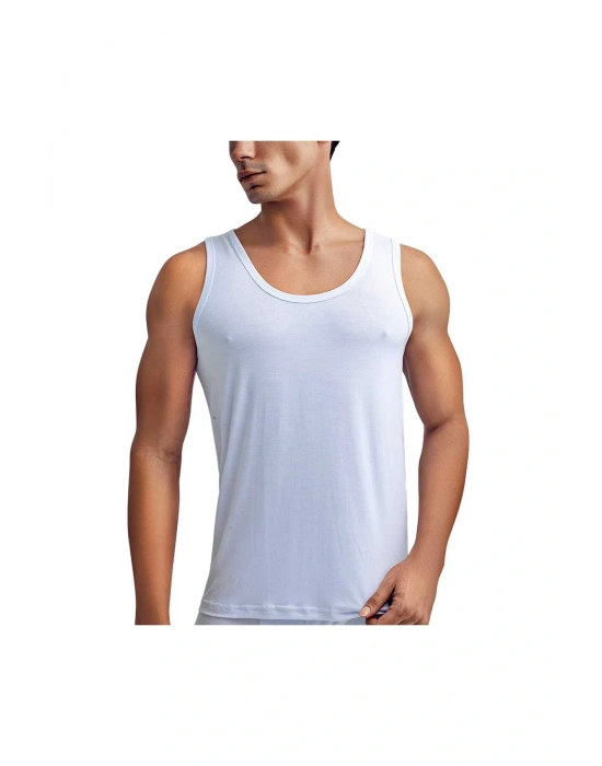 Erkek 2li Ekonomik Paket Beyaz Bambu Fanila / Atlet Set