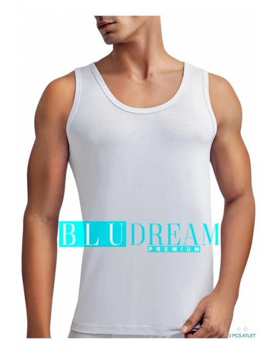 Erkek 2li Ekonomik Paket Beyaz Bambu Fanila / Atlet Set