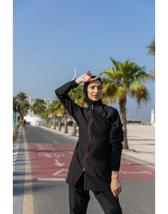 Arkası Püskül Süslemeli Tesettür Mayo