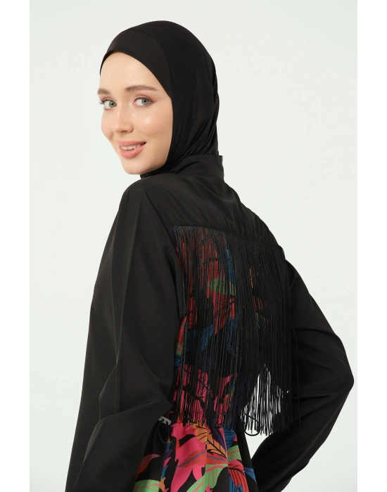 Arkası Püskül Süslemeli Tesettür Mayo