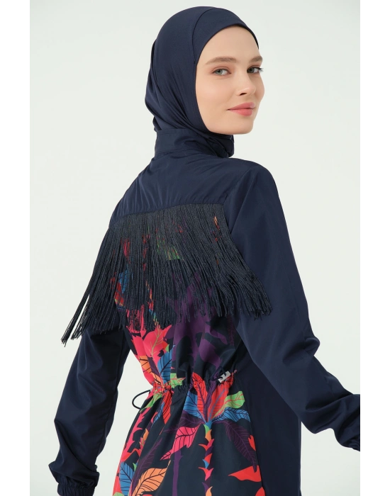 Arkası Püskül Süslemeli Tesettür Mayo