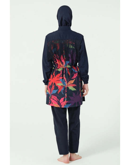 Arkası Püskül Süslemeli Tesettür Mayo