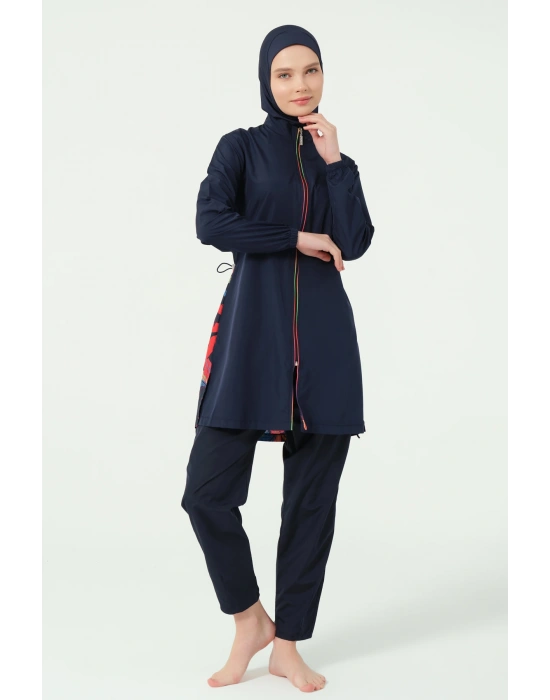 Arkası Püskül Süslemeli Tesettür Mayo