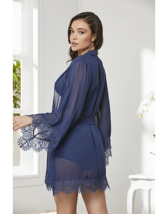 Saten Dörtlü Gelin Çeyiz Seti - 7005 Lacivert