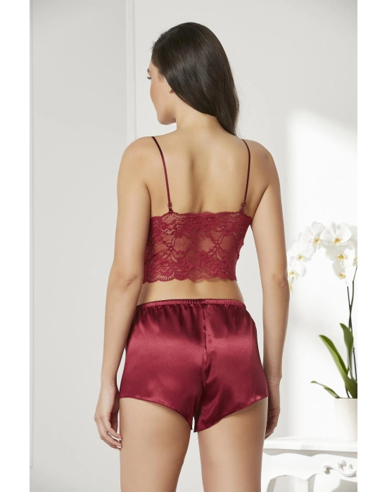 Saten Dörtlü Gelin Çeyiz Seti - 7005 Bordo