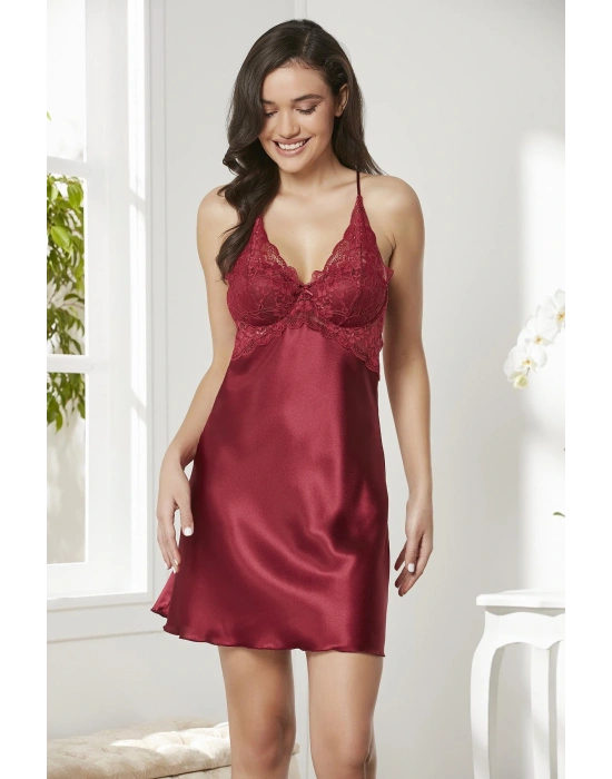 Saten Dörtlü Gelin Çeyiz Seti - 7005 Bordo