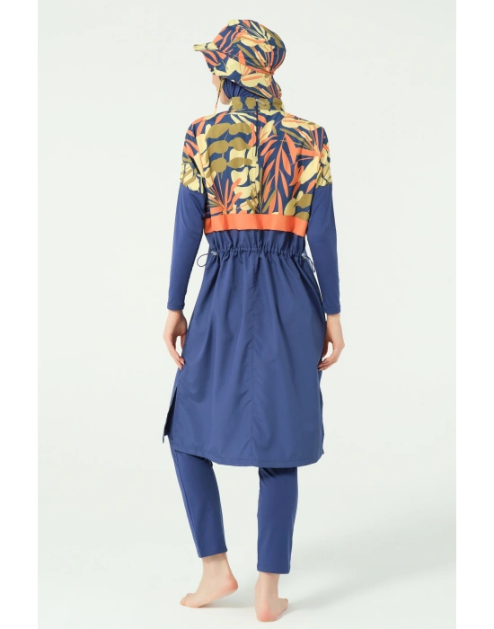 Crop Görünümlü Şapkalı Rahat Tesettür Mayo