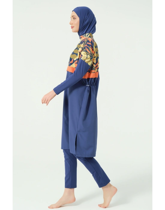 Crop Görünümlü Şapkalı Rahat Tesettür Mayo