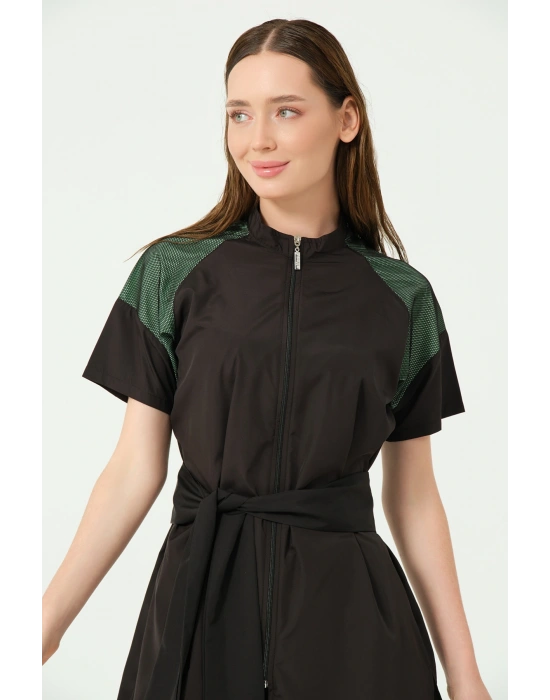 Reglan File Detaylı Yarım Kol Yarı Kapalı Mayo