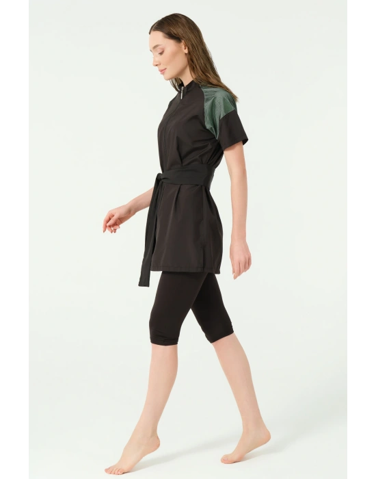 Reglan File Detaylı Yarım Kol Yarı Kapalı Mayo