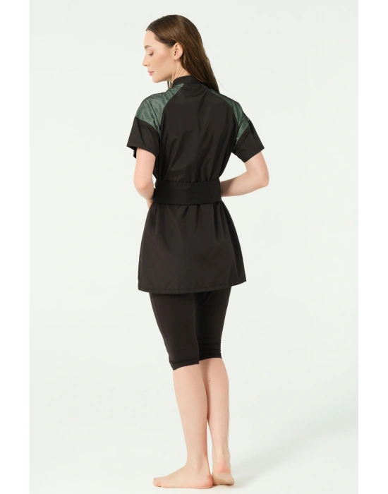 Reglan File Detaylı Yarım Kol Yarı Kapalı Mayo