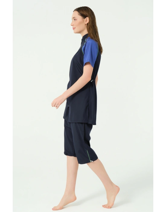 Reglan File Detaylı Yarım Kol Yarı Kapalı Mayo