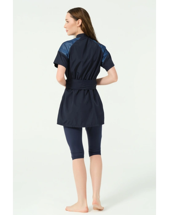 Reglan File Detaylı Yarım Kol Yarı Kapalı Mayo