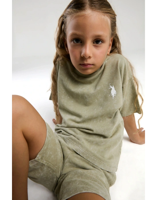 Kız Çocuk Yeşil Bermuda Takım