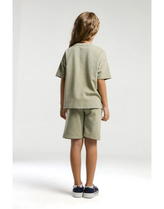 Kız Çocuk Yeşil Bermuda Takım