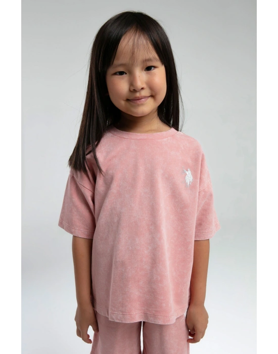 Kız Çocuk Pembe Bermuda Takım