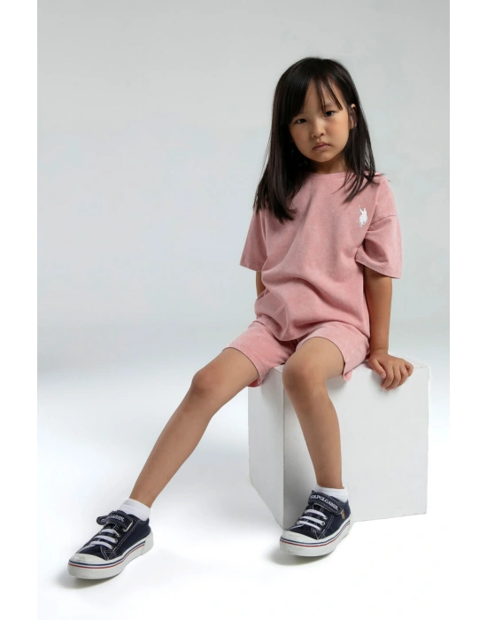 Kız Çocuk Pembe Bermuda Takım