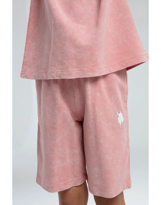 Kız Çocuk Pembe Bermuda Takım