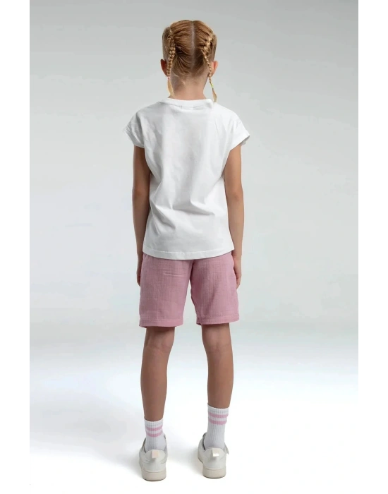 KIZ ÇOCUK BERMUDA TAKIM - Beyaz