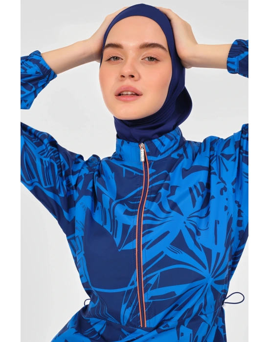 Neon Biye Detaylı Spor Tesettür Mayo