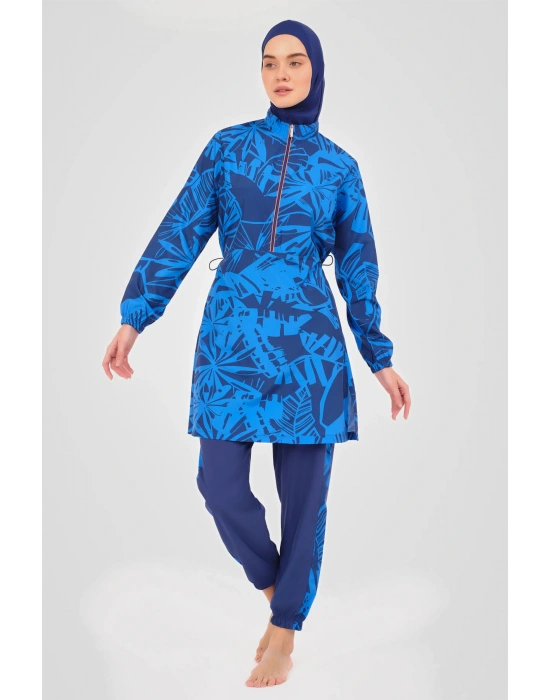 Neon Biye Detaylı Spor Tesettür Mayo