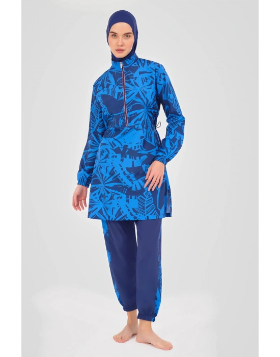 Neon Biye Detaylı Spor Tesettür Mayo