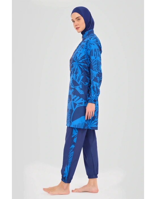 Neon Biye Detaylı Spor Tesettür Mayo