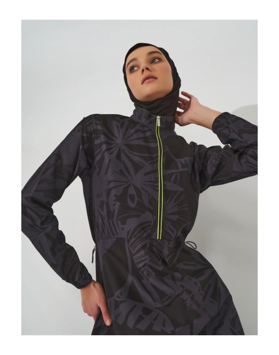 Neon Biye Detaylı Spor Tesettür Mayo