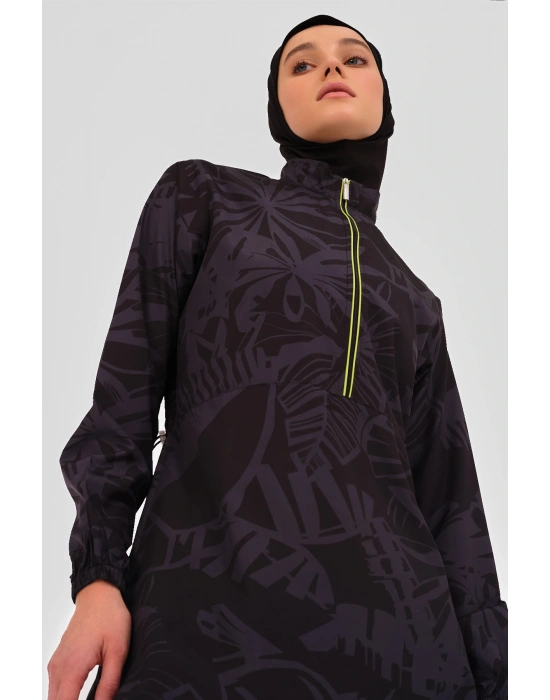 Neon Biye Detaylı Spor Tesettür Mayo