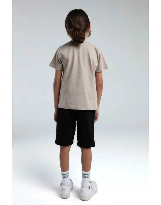 Erkek Çocuk Krem Bermuda Takım