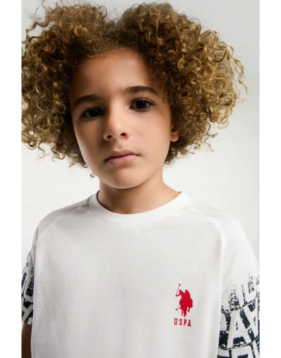 Erkek Çocuk Beyaz Bermuda Takım