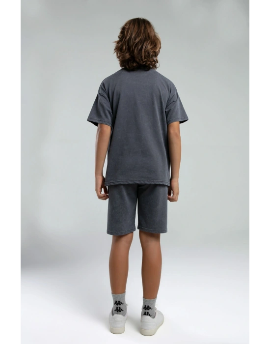 Erkek Gri Bermuda Takım