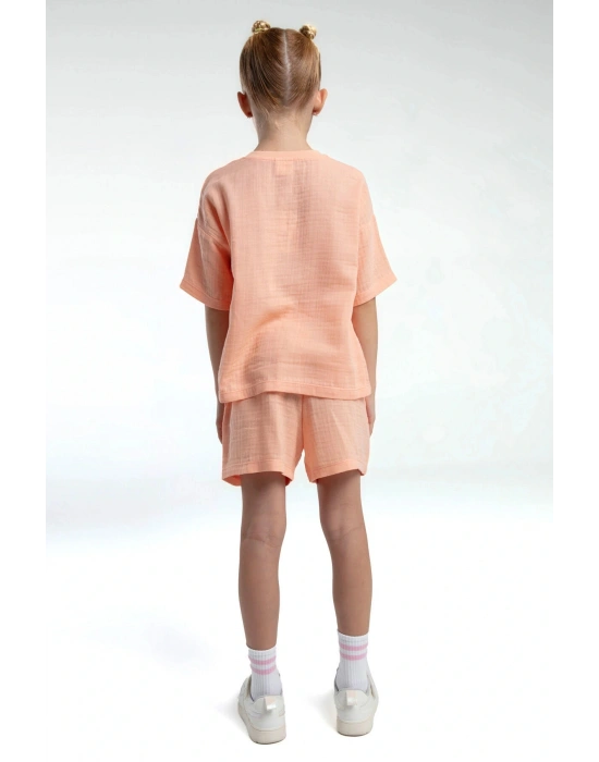 Kız Çocuk Turuncu Şort Takım