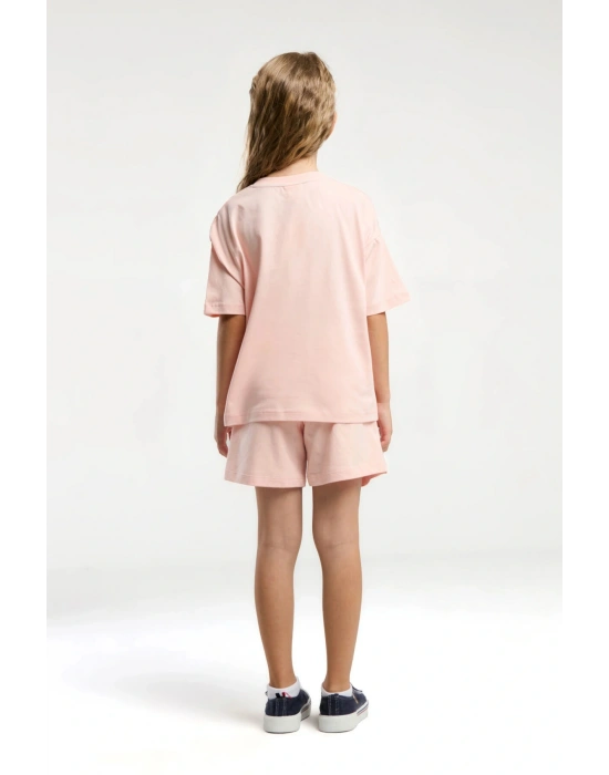 Kız Çocuk Pembe Şort Takım