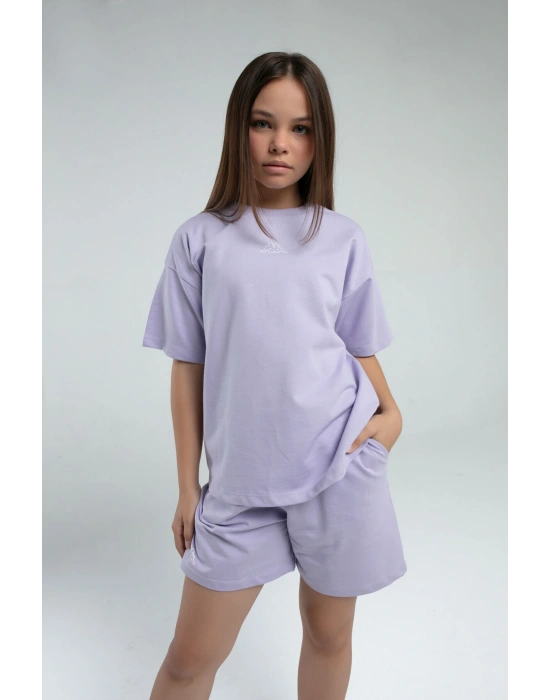Kız Çocuk Mor Şort Takım