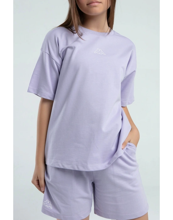 Kız Çocuk Mor Şort Takım