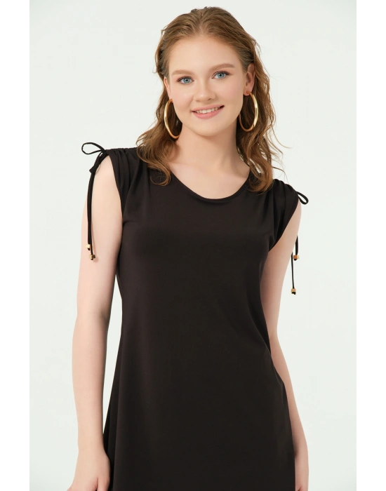 Rustin Kol Toplamalı Sıfır Kol Yarı Kapalı Mayo