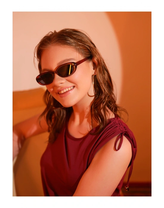 Rustin Kol Toplamalı Sıfır Kol Yarı Kapalı Mayo