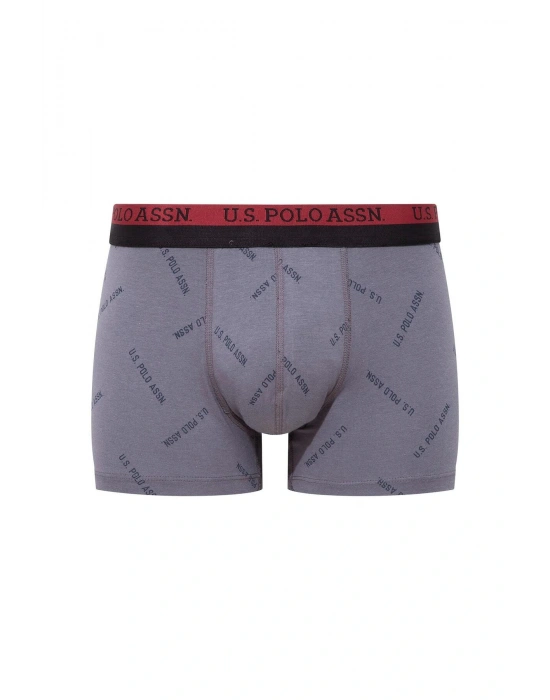 U.S. Polo Assn. 80522 Erkek Baskılı-Bordo-Siyah Modal 3 Lü Boxer
