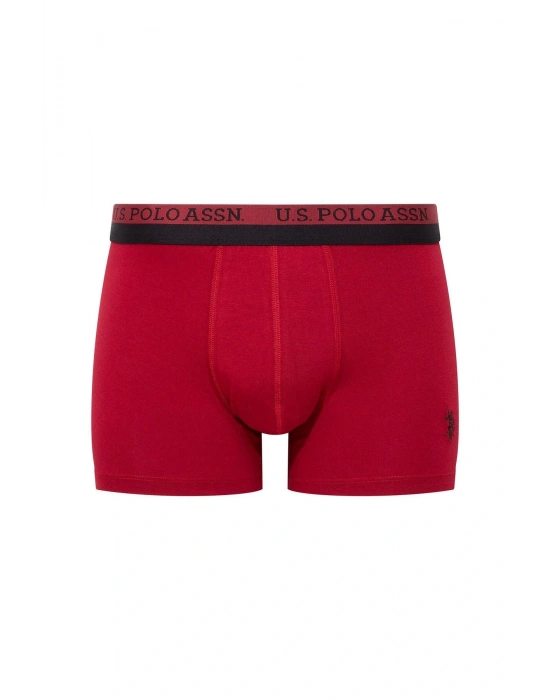 U.S. Polo Assn. 80522 Erkek Baskılı-Bordo-Siyah Modal 3 Lü Boxer