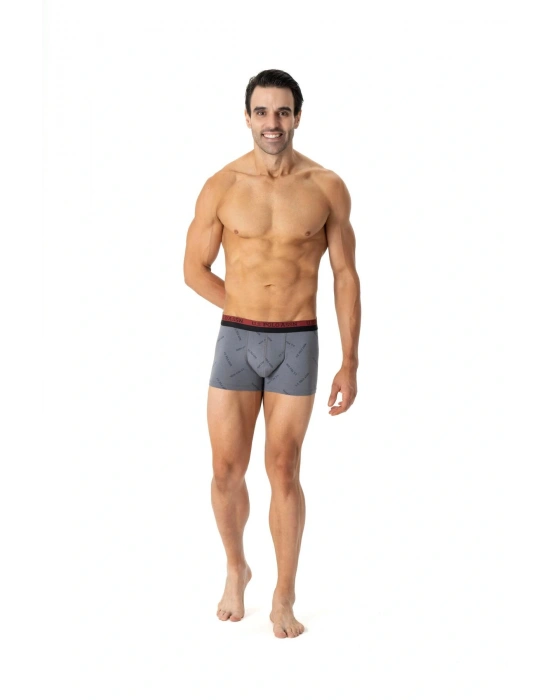 U.S. Polo Assn. 80522 Erkek Baskılı-Bordo-Siyah Modal 3 Lü Boxer