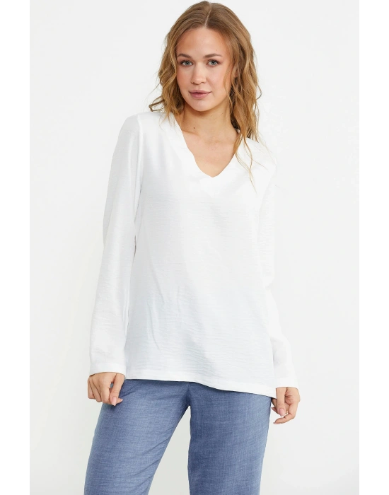 Keten Görünümlü Rahat Kalıp Üçlü Takım - Indigo