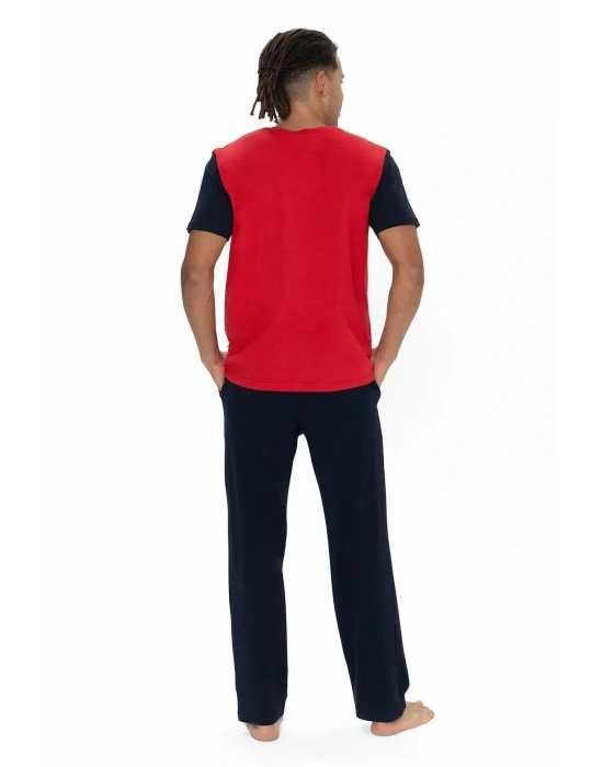 U.s Polo Assn. 18898 Erkek Kısa Kollu Bisiklet Yaka Pijama Takımı-Kırmızı