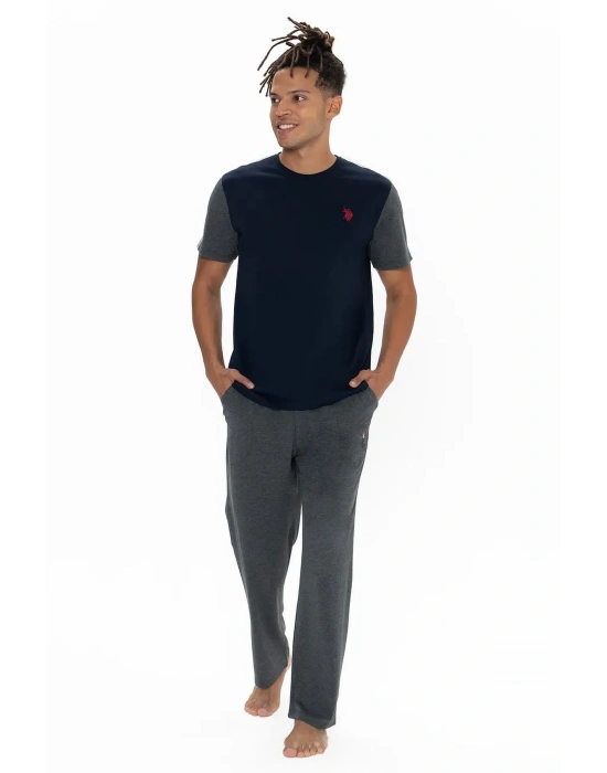 U.s Polo Assn. 18898 Erkek Kısa Kollu Bisiklet Yaka Pijama Takımı-Lacivert