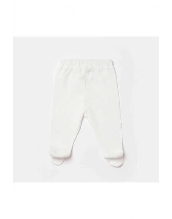 Bibaby Biorganic Waffle Smile Patikli Pantolon 57899 Ekru