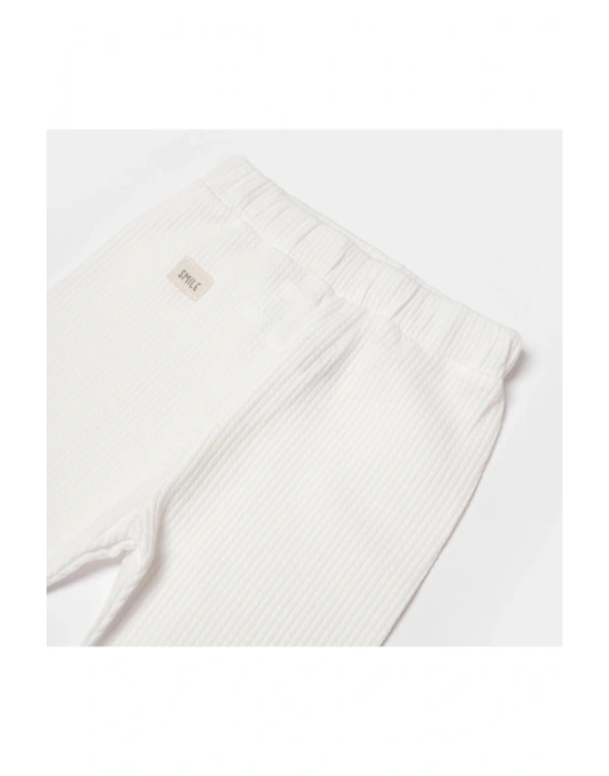 Bibaby Biorganic Waffle Smile Patikli Pantolon 57899 Ekru