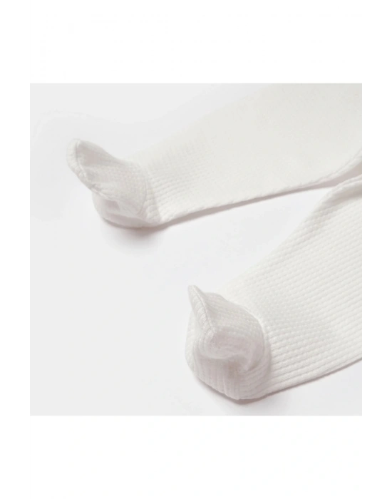 Bibaby Biorganic Waffle Smile Patikli Pantolon 57899 Ekru