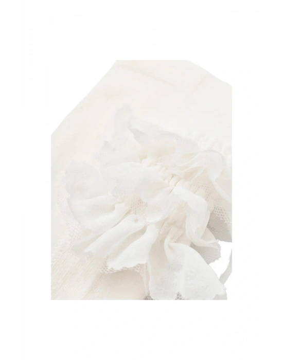 Biorganic Jakarlı Dantelli Külotlu Çorap 68440 Ekru