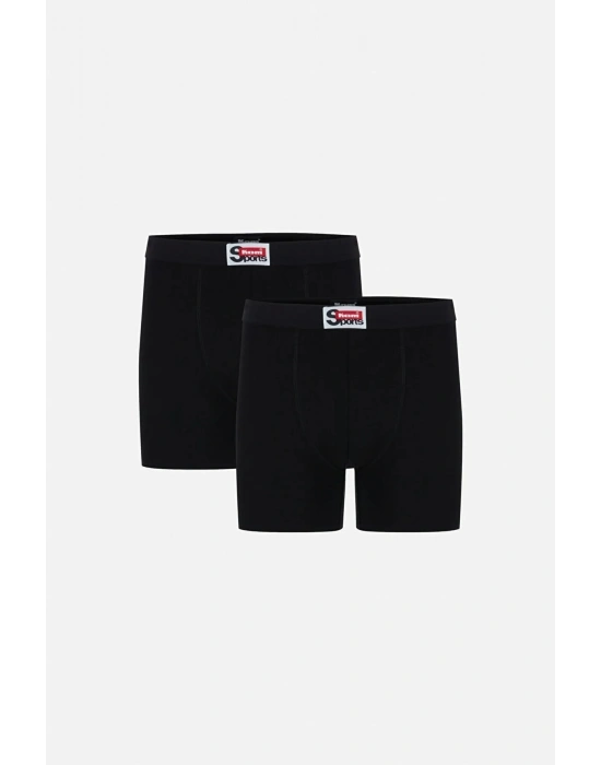 2li Boxer Arsenal Düz Uzun Boy Pamuklu Likralı Erkek Boxer